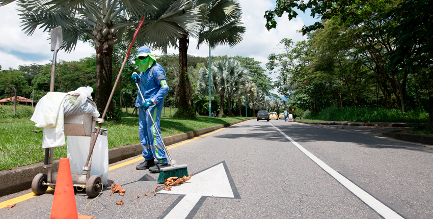Sweeping and cleaning of public areas